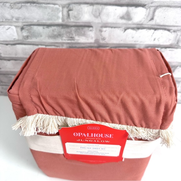 Opalhouse Coral Fringe Cotton Percale Sheet Set - Designed with Jungalow - QUEEN - Picture 8 of 10